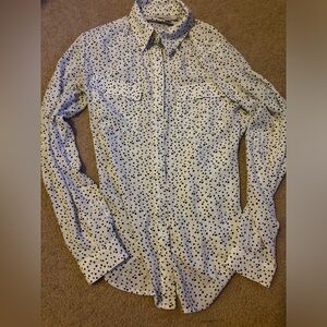 LOFT polka dot button down blouse